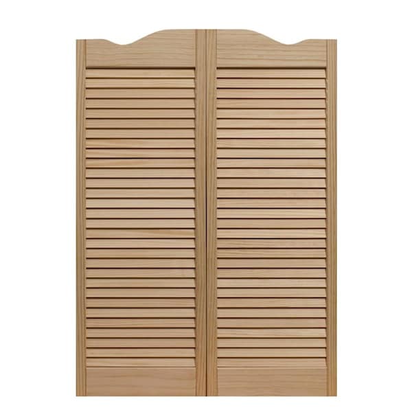 Parche 32 x 42 in. Dixieland Louvered Cafe Door, Unfinished Pine PA3033116 - main